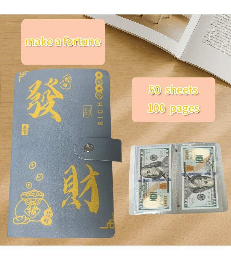 Peace And Joy Red Cash Savings Book Mini Money Banknote Organizer - Image 4