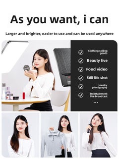 Generic Live Lighting Photography Shooting Lighting Camera Anchor Led Studio Professional Food Lighting Soft Light Beauty-Specification:12inch [950w Professional Dual Lights] + Desktop Universal Cantilever Stand  - Image 5