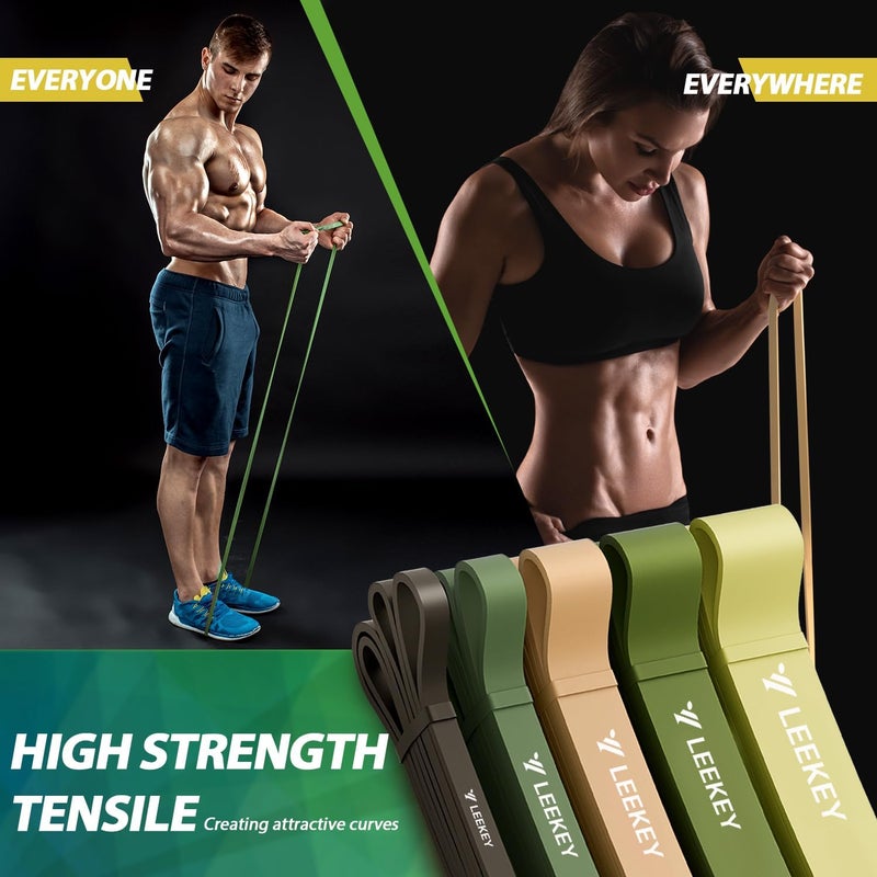 Leekey Resistance Bands, Exercise Bands with Handles,Pull Up Assist Bands - Band Set with Door Anchor - Bands for Working Out,Band for Men and Women Fitness Training,Home Workouts - Image 4