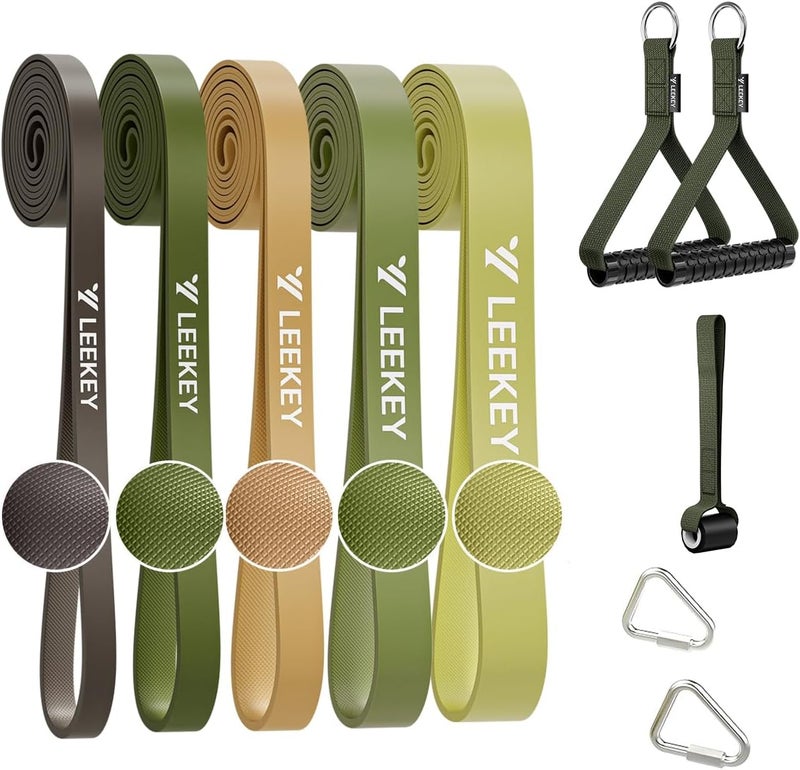 Leekey Resistance Bands, Exercise Bands with Handles,Pull Up Assist Bands - Band Set with Door Anchor - Bands for Working Out,Band for Men and Women Fitness Training,Home Workouts - Image 1