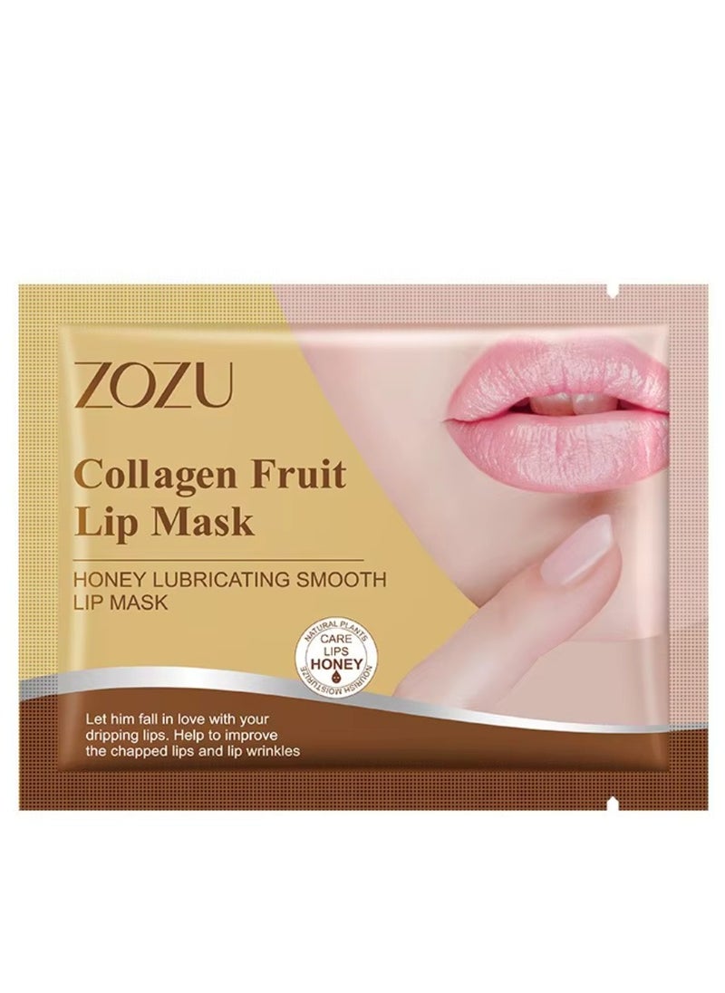 Zozu 15 Pcs Collagen Fruit Lip Mask Set Honey Lubricating Smooth Lip Mask Hydrating Moisturizing Improve Chapped Lips and Lip Wrinkles Nourishing Smooth Fade Lip Lines Lip Mask Set for Women and Men All Skin Types  - Image 2