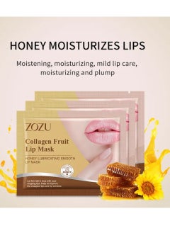 Zozu 15 Pcs Collagen Fruit Lip Mask Set Honey Lubricating Smooth Lip Mask Hydrating Moisturizing Improve Chapped Lips and Lip Wrinkles Nourishing Smooth Fade Lip Lines Lip Mask Set for Women and Men All Skin Types  - Image 3