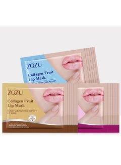 Zozu 15 Pcs Collagen Fruit Lip Mask Set Honey Lubricating Smooth Lip Mask Hydrating Moisturizing Improve Chapped Lips and Lip Wrinkles Nourishing Smooth Fade Lip Lines Lip Mask Set for Women and Men All Skin Types  - Image 4