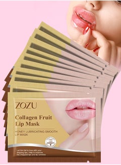 Zozu 15 Pcs Collagen Fruit Lip Mask Set Honey Lubricating Smooth Lip Mask Hydrating Moisturizing Improve Chapped Lips and Lip Wrinkles Nourishing Smooth Fade Lip Lines Lip Mask Set for Women and Men All Skin Types  - Image 5