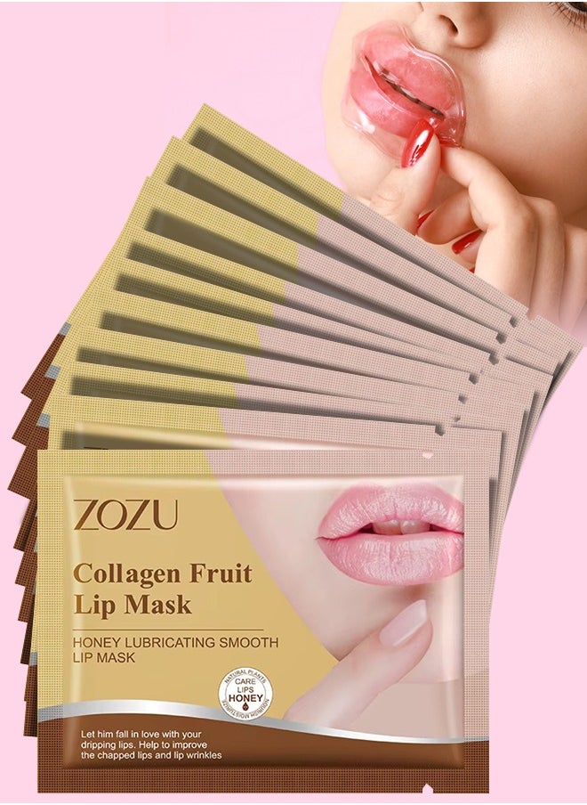 Zozu 15 Pcs Collagen Fruit Lip Mask Set Honey Lubricating Smooth Lip Mask Hydrating Moisturizing Improve Chapped Lips and Lip Wrinkles Nourishing Smooth Fade Lip Lines Lip Mask Set for Women and Men All Skin Types  - Image 5