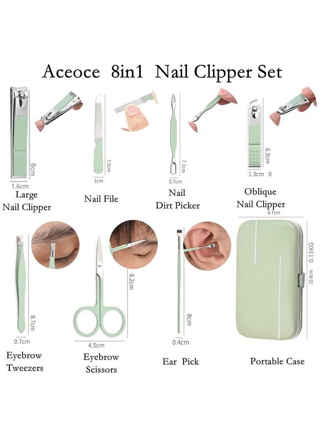 Aceoce Manicure Set Business Gifts Handheld Sized, Nail Clippers Set Tools with Luxurious Manicure Set Professional Stainless Steel Travel Case 8 in 1 for Men Women Teens Parents Colleagues and Partners  - Image 3