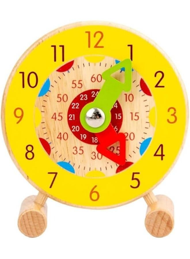 ساعة مكتب خشب أصفر  - Image 2