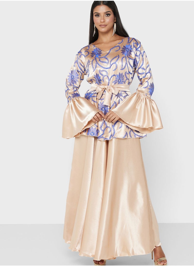 hayas closet Ruffle Sleeve Embroidered Dress  - Image 4