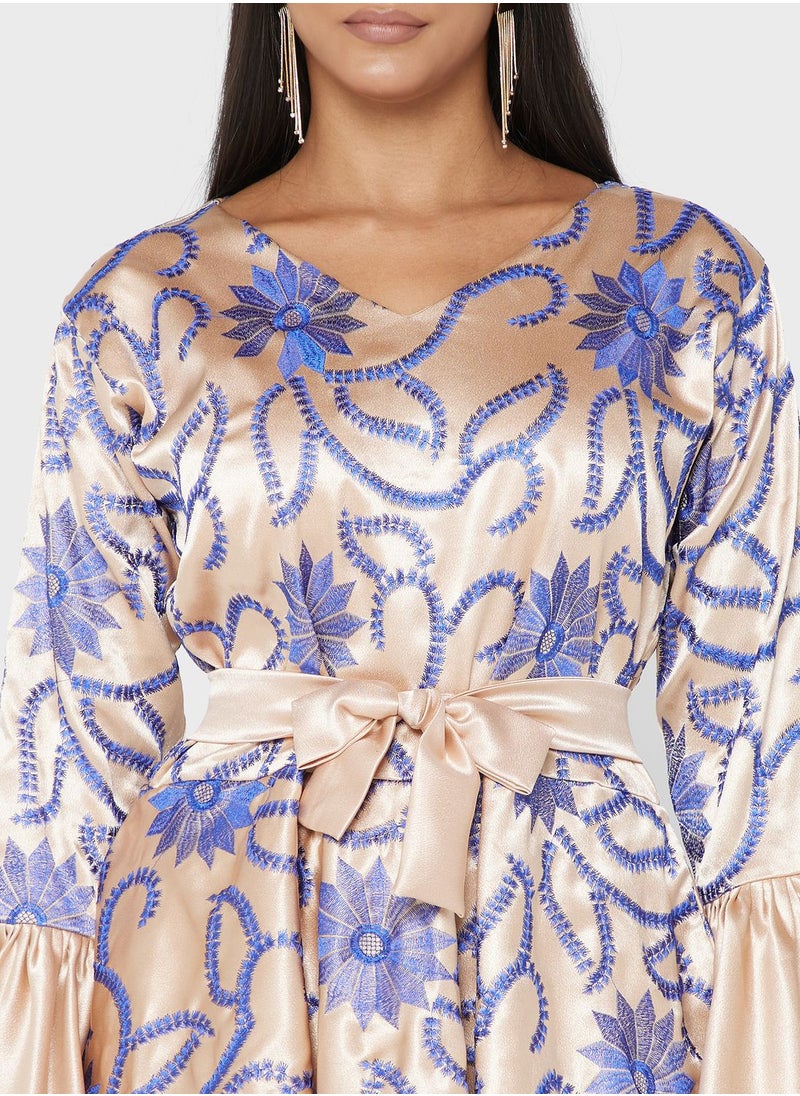 hayas closet Ruffle Sleeve Embroidered Dress  - Image 3