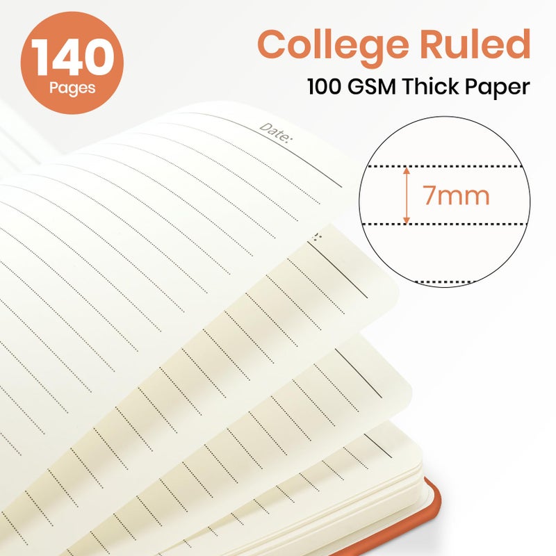 ZOTIA Lined Spiral Journal Notebook for Women, A5 College Ruled Journals for Writing, Hardcover Notebooks for Work, Note taking and Office School Supplies,140 Pages - Coral - Image 2