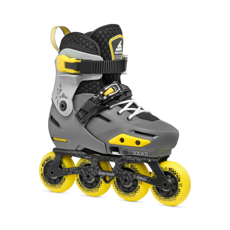Rollerblade Apex Junior Adjustable Fitness Inline Skate Charcoal Yellow