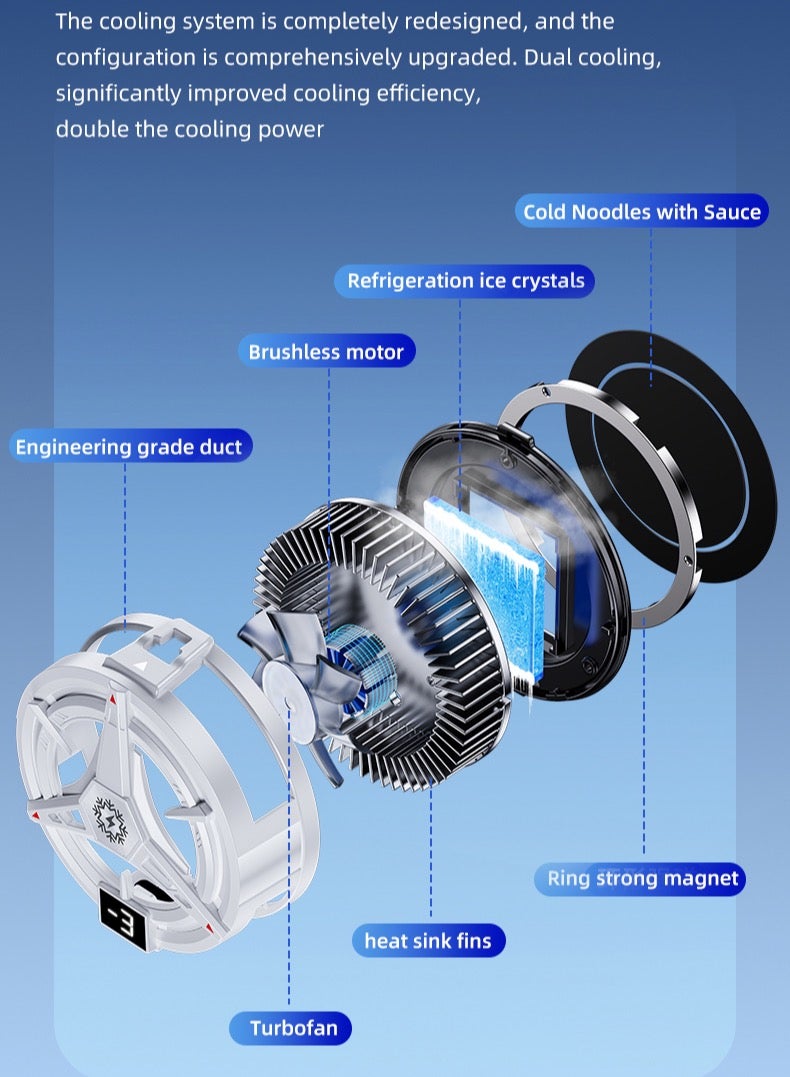 Moonstone Creations Gaming Phone Cooler for PUBG/Genshin Impact - Win Every Match with Semiconductor Rapid Icing, 3-Speed RGB Magnetic & Clip 2-in-1 Cooler - Image 5