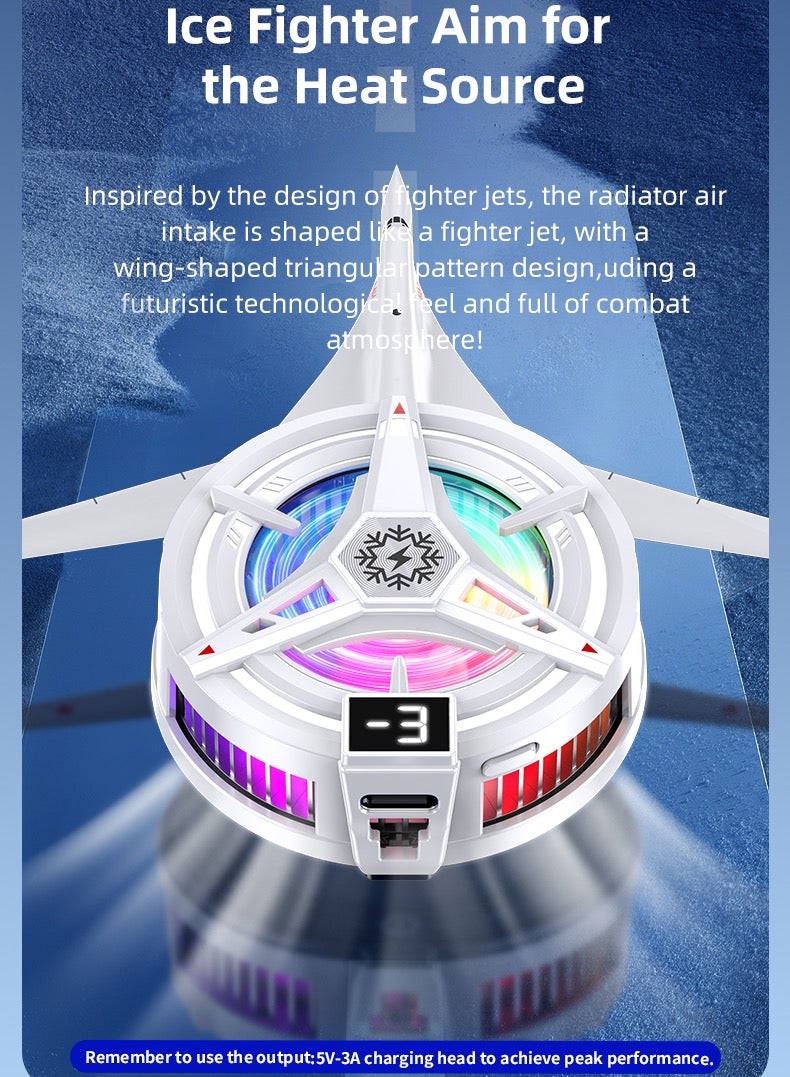 Moonstone Creations Gaming Phone Cooler for PUBG/Genshin Impact - Win Every Match with Semiconductor Rapid Icing, 3-Speed RGB Magnetic & Clip 2-in-1 Cooler - Image 3