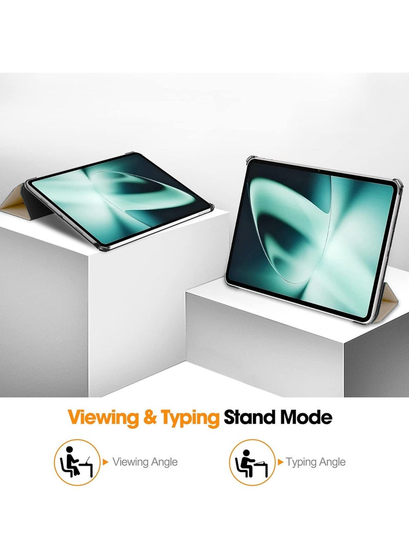 دبليو تيك حافظة جلدية ذكية قابلة للطي/الاستيقاظ التلقائي/النوم التلقائي لهاتف OnePlus Pad 2023 مقاس 11.61 بوصة ذهبي - Image 2