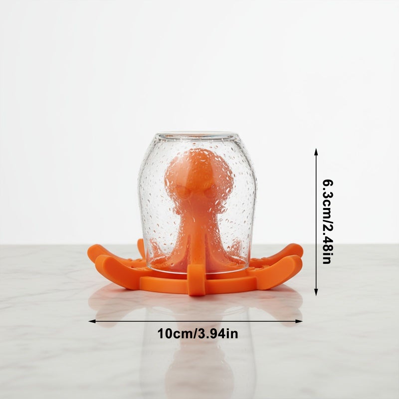Black Smirking Octopus Shaped Water Bottle Drainer with 8 Tentacles - Image 3