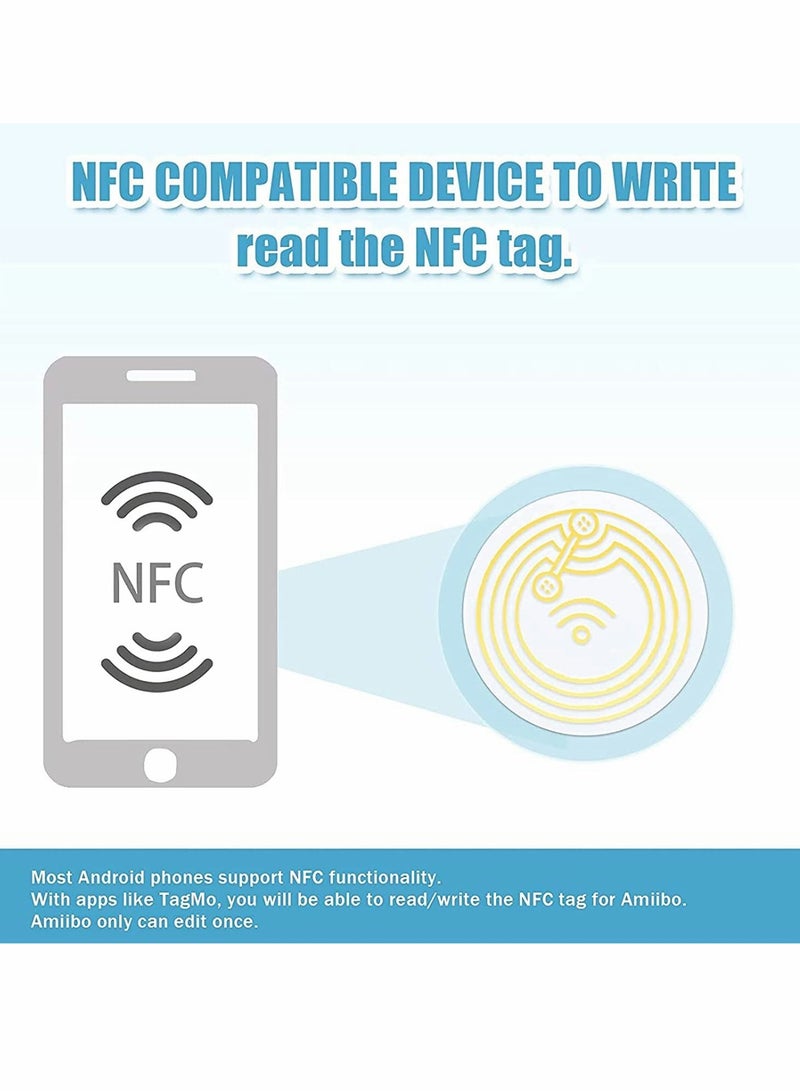 Excefore NFC 215 Cards, NTAG215 NFC Round Cards NFC 215 Card Tag Compatible with TagMo and Amiibo and NFC Enabled Mobile Phones and Devices, Round 25 mm, 25 Pieces - Image 4