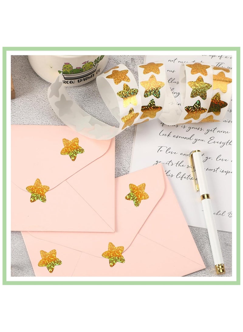 500Pcs Star Stickers,Sparkly Foil Star Stickers 1 inch Holographic Gold Star Stickers for Kids Reward, Student Planner,Behavior Chart, Classroom Teacher Supplies - Image 4