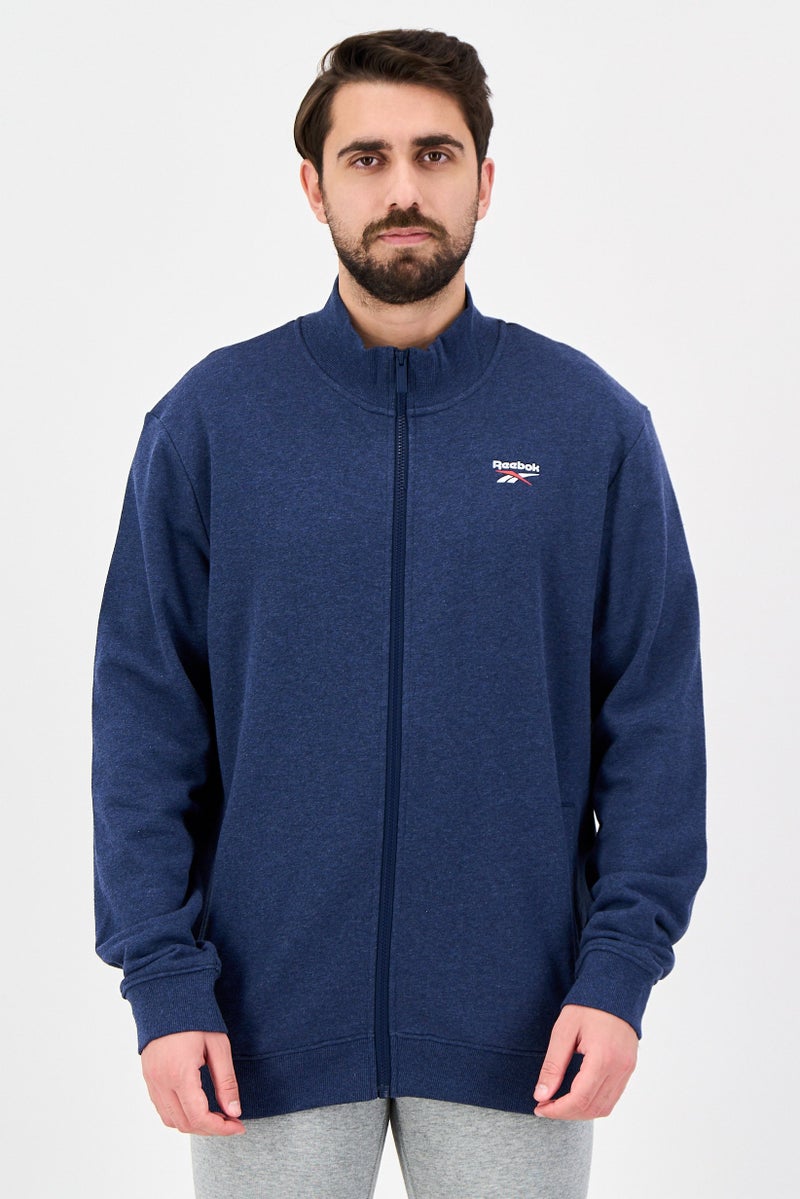 Reebok Men Sportswear Fit Long Sleeve Outdoor Track Jacket, Navy - Image 1