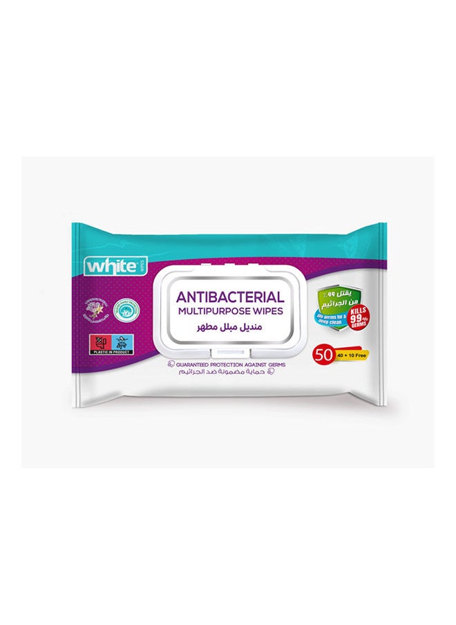 White - Anti-Septic Lavander Vanilla Wipes 50 - Image 1