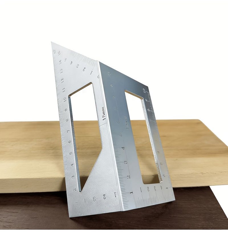 Two Pack Silvery T Type 45 Degree Bevel 90 Degree Carpenter Square Aluminum Measuring Ruler - Image 5