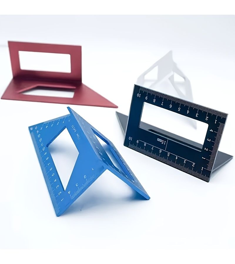 Two Pack Silvery T Type 45 Degree Bevel 90 Degree Carpenter Square Aluminum Measuring Ruler - Image 2