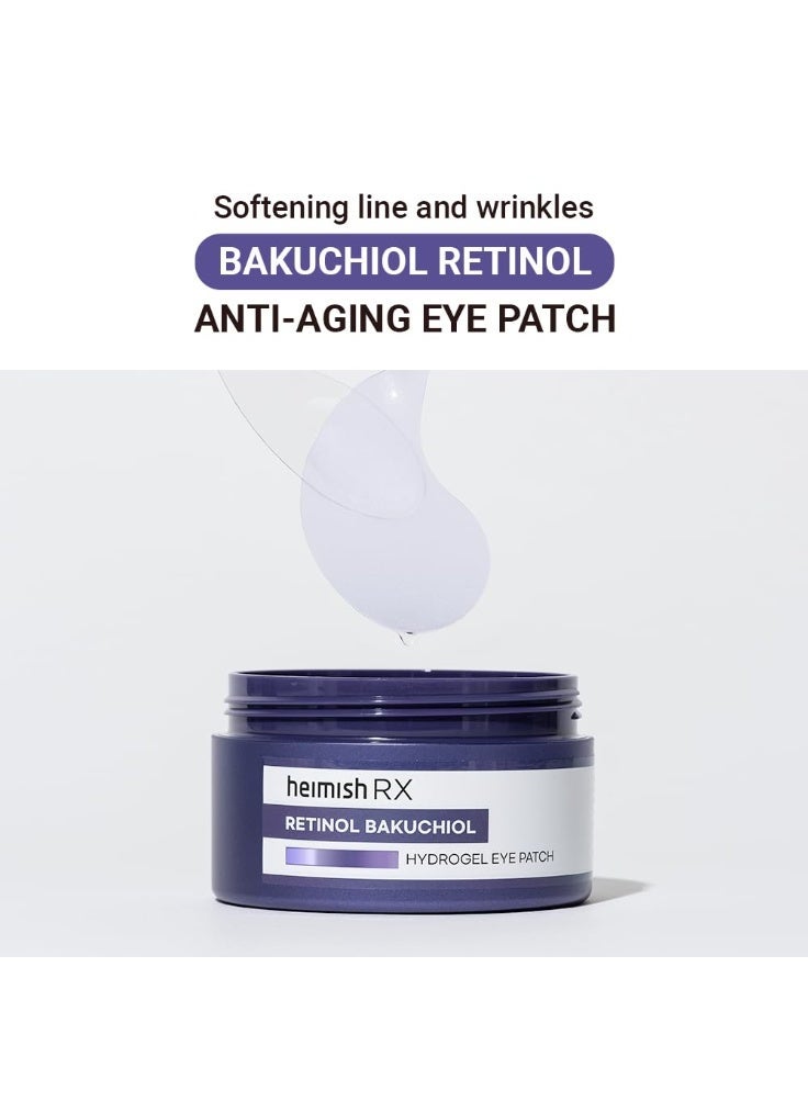 هيميش رقعة عين باكوشيول هيدروجيل من ار اكس ريتينول - رقع مضادة للشيخوخة تحت العين، تركيبة مرطبة مع الريتينول، 2% نياسيناميد للهالات السوداء والانتفاخات والتجاعيد، للعناية بالبشرة الكورية، 1.4 غرام/60 - Image 2