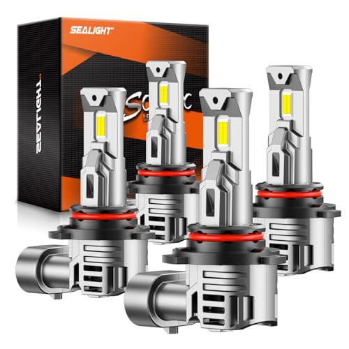 SEALIGHT 9005 9006 Bulbs Combo, 800% Brightness 80000LM, 6500K White Super Bright 9005/HB3 9006/HB4 Fog Light Bulbs, Plug and Play, Pack of 4 - Image 1