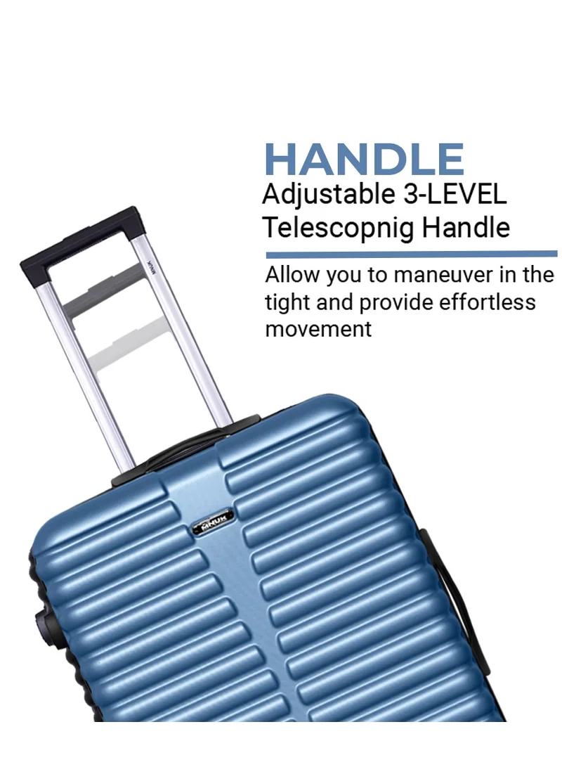 MNUK Destiny Carry-on Luggage | Hardside Soft Handle Trolley with TSA Lock | 360° 4 Wheeler| Cabin-20 Inch, Blue