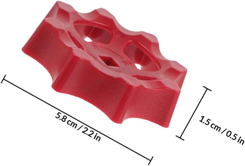 POPETPOP 2pcs Red Abs Valve Hand Wheel 6x6mm Square Stem Replacement Faucet Handle Shutoff Valve Stem Tool for Outdoor Water Spigot and Plumbing Repair - Image 2