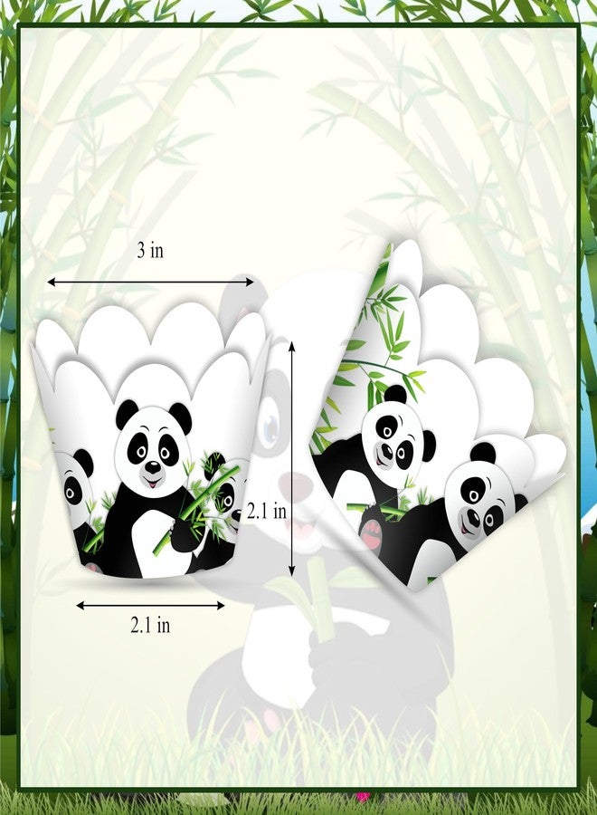 Seyal Panda Cupcake Wrapper – Cute Panda Theme Cupcake Sleeves for Birthday Party Decorations – Animal Theme Dessert Table Decor for Celebration, School Events & Panda-Themed Parties (24 Pcs - Image 4