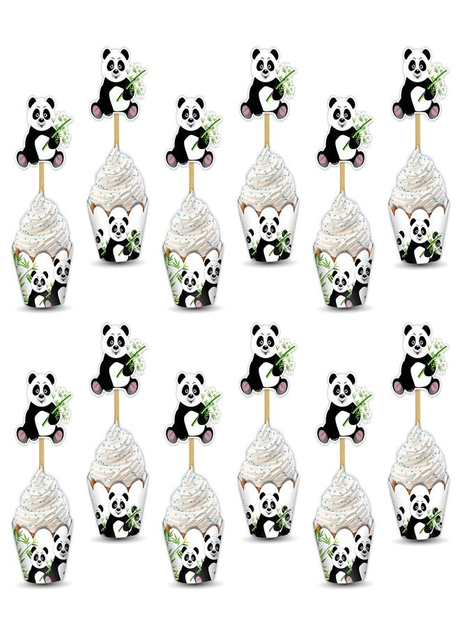 Seyal Panda Cupcake Wrapper – Cute Panda Theme Cupcake Sleeves for Birthday Party Decorations – Animal Theme Dessert Table Decor for Celebration, School Events & Panda-Themed Parties (24 Pcs - Image 5