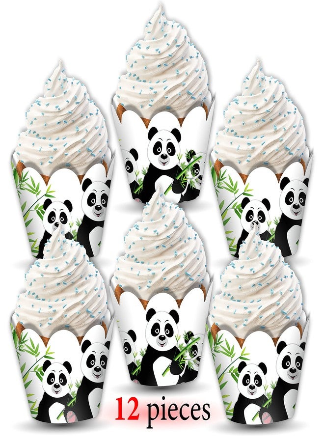 Seyal Panda Cupcake Wrapper – Cute Panda Theme Cupcake Sleeves for Birthday Party Decorations – Animal Theme Dessert Table Decor for Celebration, School Events & Panda-Themed Parties (24 Pcs - Image 2