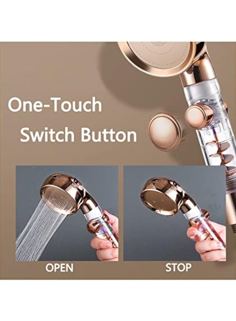 Hihonor Filtered Shower Head, High Pressure & Water Saving Showerheads with 3Setting Spray for Dry Skin and Hair (Gold ) - Image 3