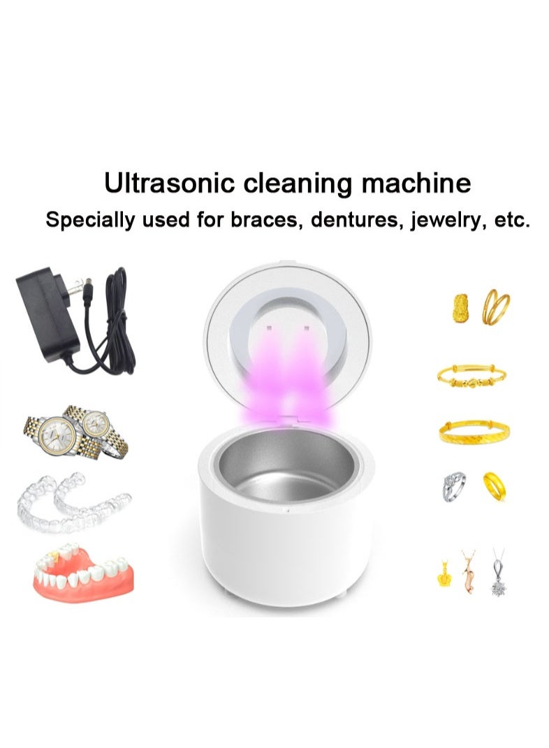 Furtey Ultrasonic Cleaner Retainer Cleaner: 45kHz Ultrasonic Denture Cleaner - 180ML Portable Teeth Cleaning Box for Orthodontics Braces Mouthguard/Jewelry Earrings Watches Bracelets Bracelet Cleaning - Image 1