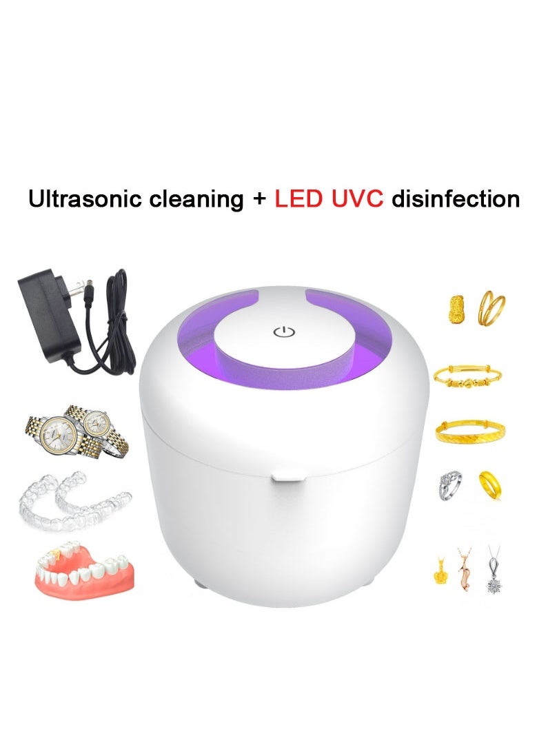 Furtey Ultrasonic Cleaner Retainer Cleaner: 45kHz Ultrasonic Denture Cleaner - 180ML Portable Teeth Cleaning Box for Orthodontics Braces Mouthguard/Jewelry Earrings Watches Bracelets Bracelet Cleaning - Image 2