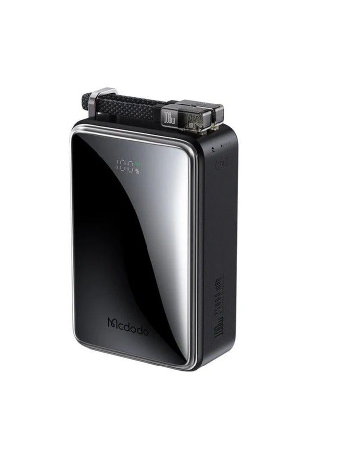 Mcdodo MC-0561 100W Digital Display 25000mAh 2C+1A Power Bank Built-in Cable - Image 1