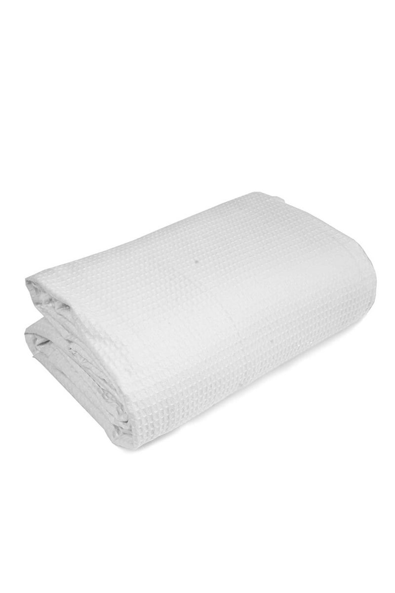مفرش سرير قطني 230×250 سم – قماش ناعم وقابل للتنفس باللون الأبيض – مثالي لجميع المواسم – مريح ومتين لتزيين غرفة النوم ونوم هادئ - Image 1