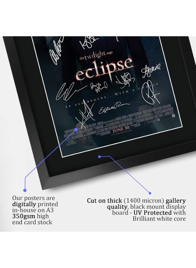 HWC Trading HWC Trading Twilight 3 Eclipse Kristen Stewart, Robert Pattinson 16 x 12 inch Framed Gifts Printed Poster Signed Autograph Picture for Movie Memorabilia Fans - 16" x 12" Framed  - Image 4