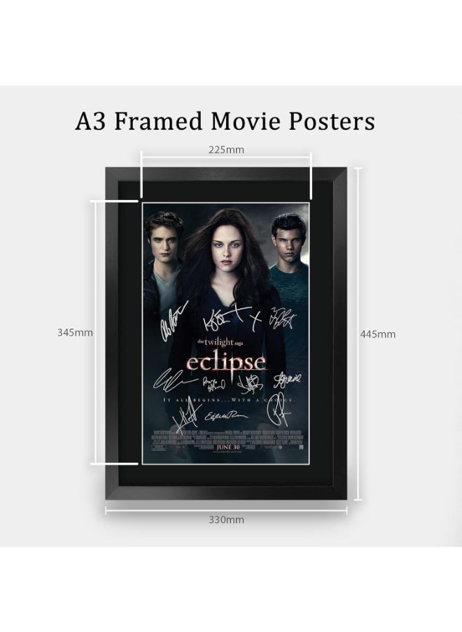 HWC Trading HWC Trading Twilight 3 Eclipse Kristen Stewart, Robert Pattinson 16 x 12 inch Framed Gifts Printed Poster Signed Autograph Picture for Movie Memorabilia Fans - 16" x 12" Framed  - Image 2