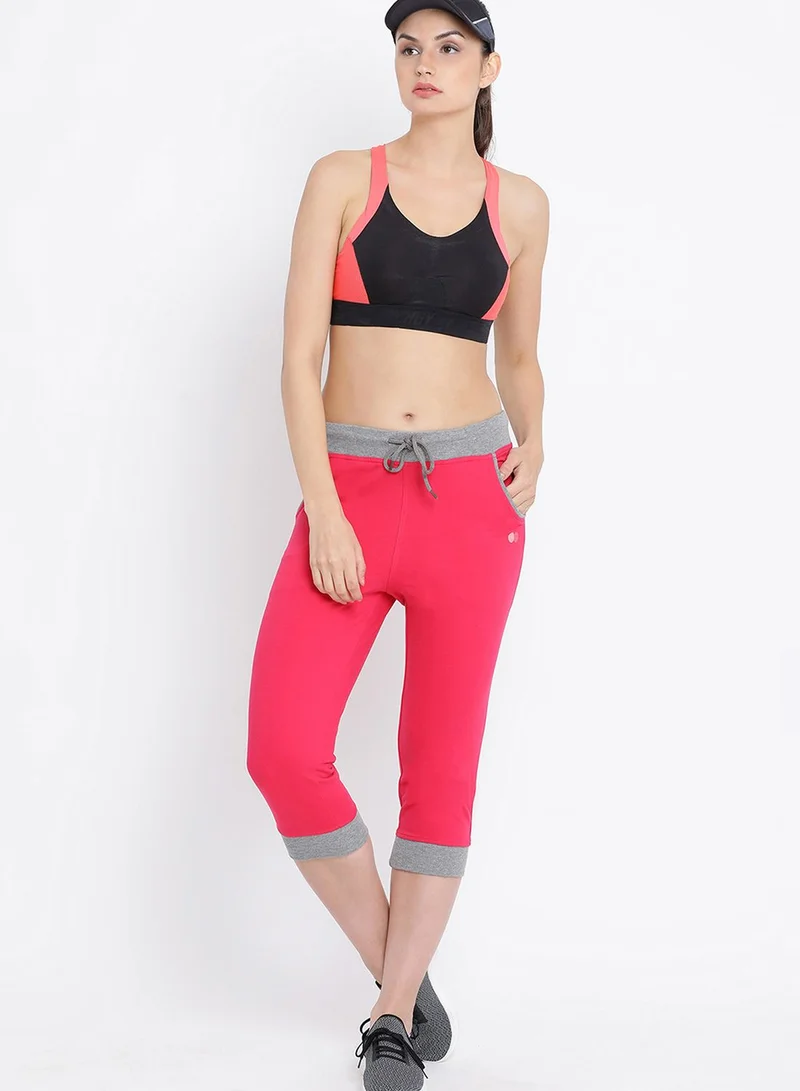 Clovia Active Capri Tights with Drawstring - Cotton