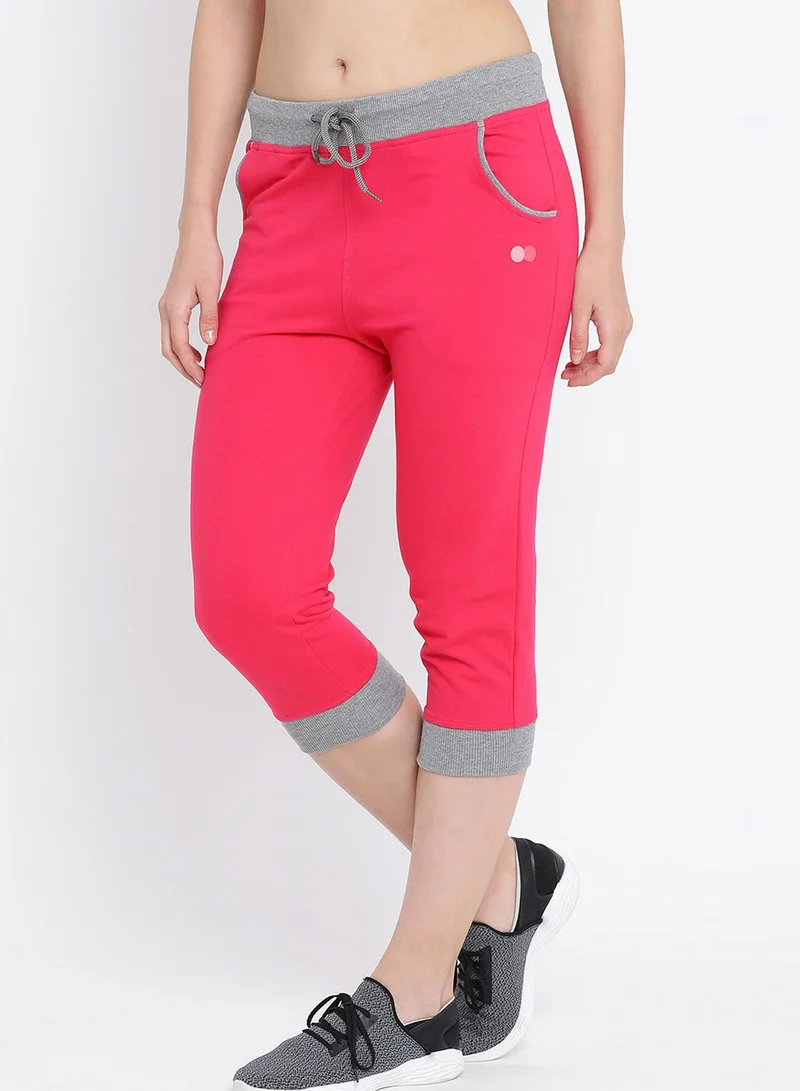 Clovia Active Capri Tights with Drawstring - Cotton