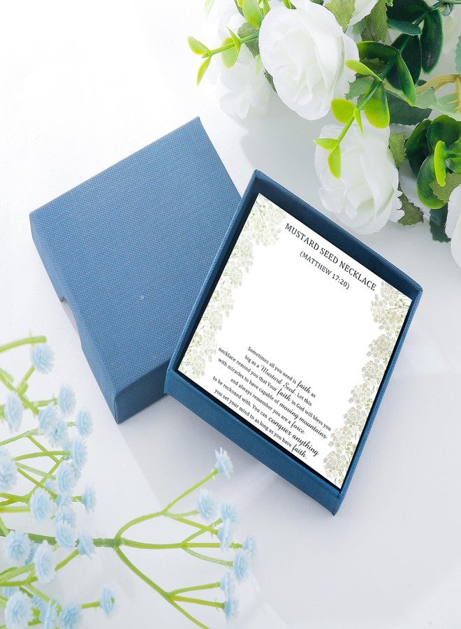 بارتنر قلادة بذور الخردل لجلب الحظ السعيد للنساء، هدايا مسيحية للنساء، قلادة من الراتنج مع زهور مجففة، مجوهرات إيمانية لفصل الخريف وعيد الميلاد (ذهبي). - Image 5