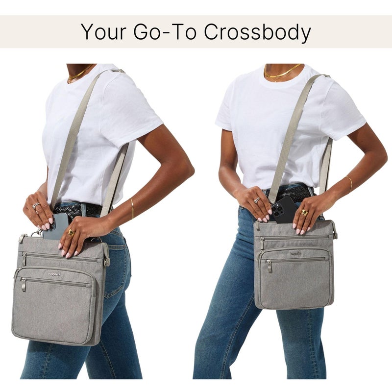 Baggallini Out and About Crossbody Bag for Women - 10"x10.7" Lightweight Travel Handbag w/RFID Card Slots - Image 2