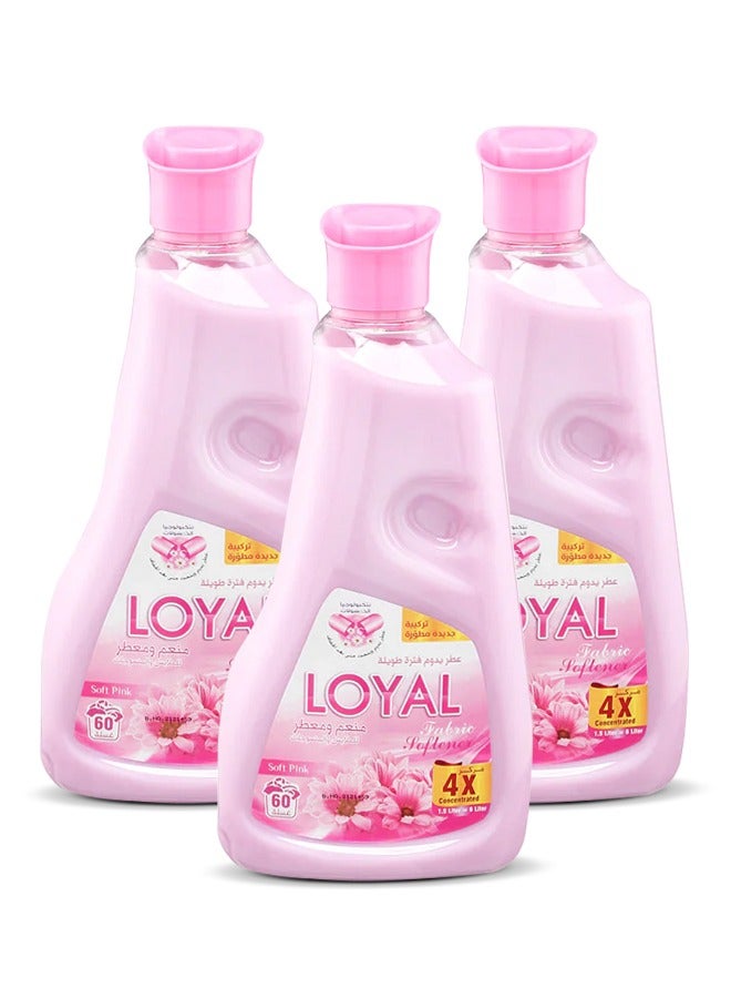 loyal Fabric Softener Freshener Concentrated Soft Pink 30 Washes 3x750ml  - Image 1