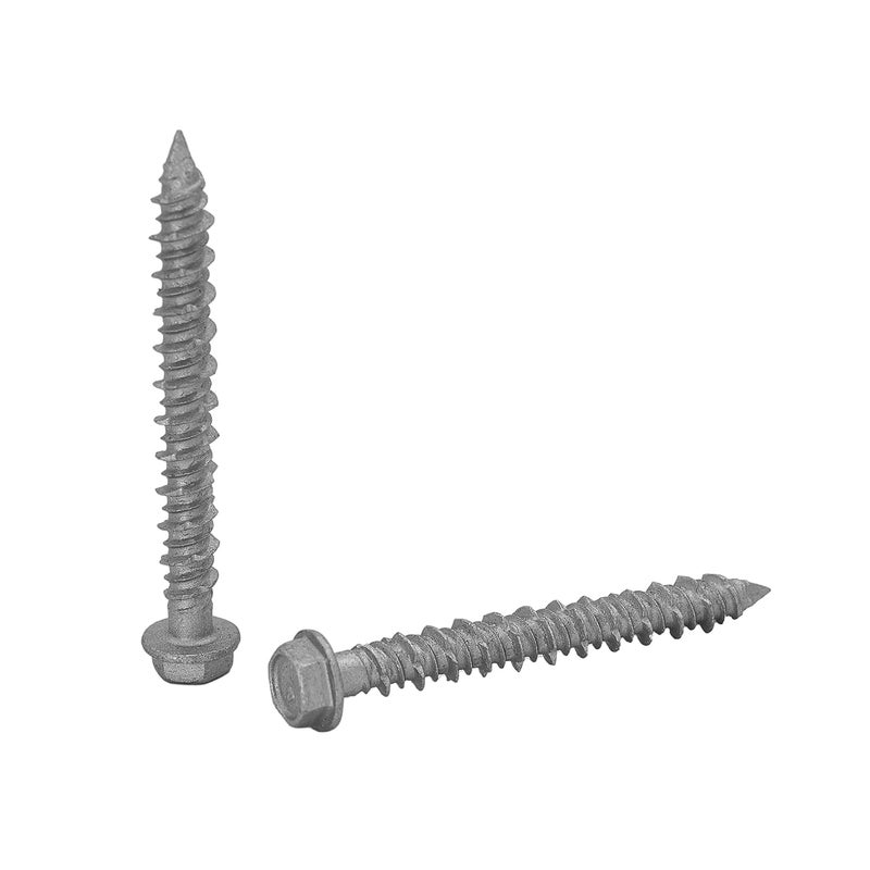 CONFAST 3/16" x 1-3/4" Concrete Screws 410 Stainless Steel Hex with Concrete Drill Bit for Anchoring to Masonry, Block or Brick (50 per Box) - Image 2