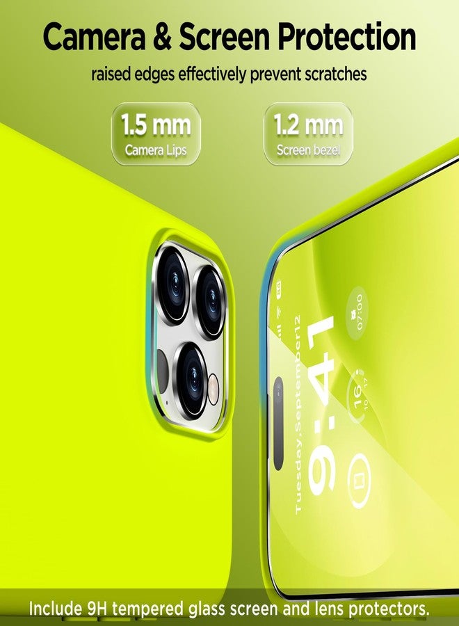 جراب COFFKER المغناطيسي لهاتف iPhone 16 Pro Max، متوافق مع Magsafe، مزود بحامل هاتف شفط، [2 واقي شاشة][واقي كاميرا] غطاء هاتف سيليكون مقاوم للصدمات مقاس 6.9 بوصة، أصفر نيون - Image 5