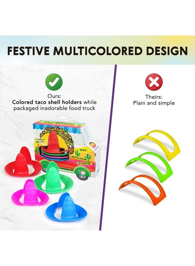 Talisman Designs Talisman Designs Sombrero Taco Holders - Set of 4, Hold & Fill Small or Large Tacos | Crunch & Soft - Image 3