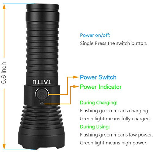 TATTU U3 UV Flashlight Rechargeable 395nm Black Light Torch Blacklight 10W Ultraviolet LED Lamp with Micro USB Charging Cable - Image 2