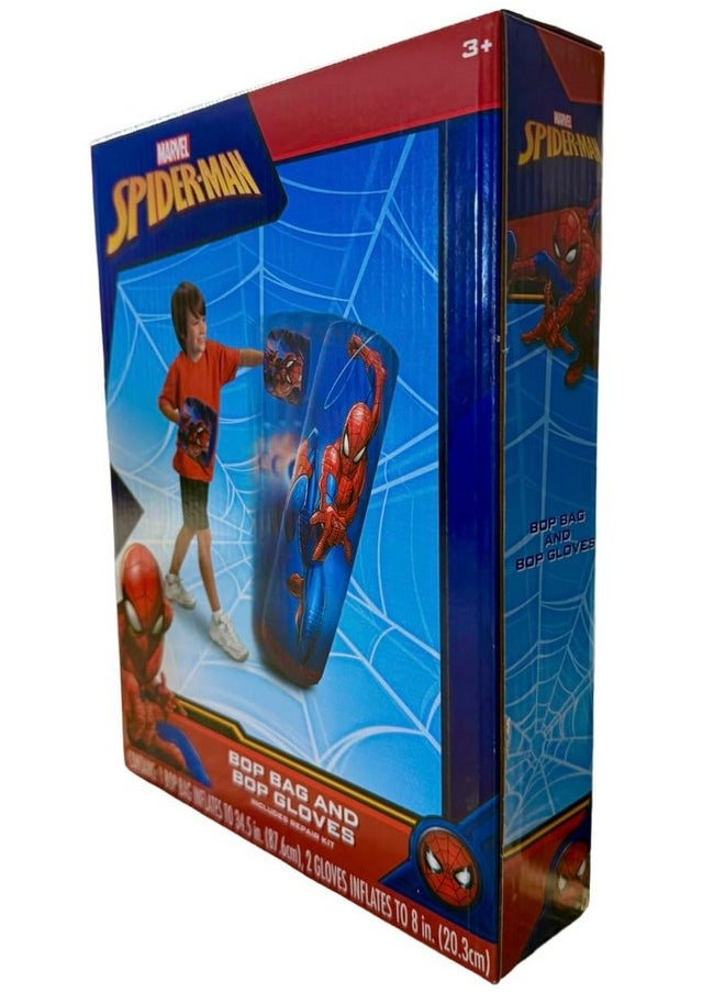 Spider-Man Spiderman Spider-Man Inflatable Bop Bag & Bop Gloves Set Kids Punching Bag with Gloves, Freestanding Superhero Blow Up Bouncing Boxing Bag for Exercise, Durable Heavy Duty Indoor and Outdoor - 34.5"  - Image 3