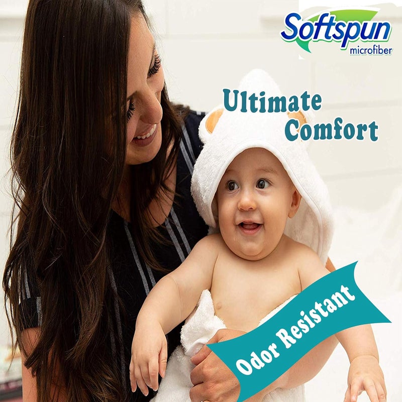 SOFTSPUN Microfiber Baby Hand Face Wipes 30x30 Cms 4 Piece Towel Set 340 GSM Blue Super Soft Silky for Hand Face Body Hypoallergenic Sensitive Skin Wipes Washcloths - Image 5